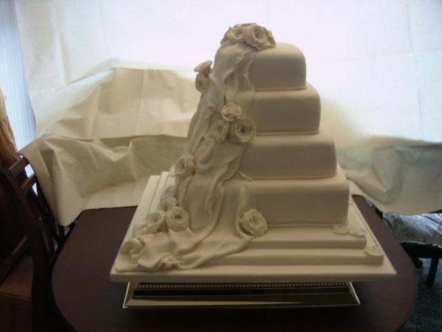 Rose Drape Wedding Cake