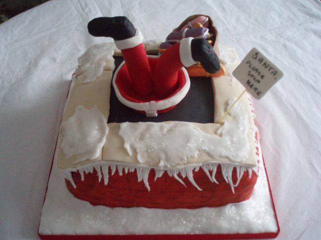 Santa loses his footing